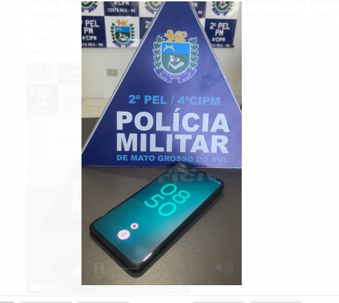 Imagem de compartilhamento para o artigo Ladrão é preso com aparelho celular roubado em Costa Rica da MS Todo dia